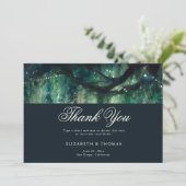 Carte De Remerciements Forêt Enchantée Jardin Magique Mariage Émeraude (Debout devant)