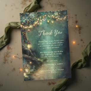 Carte De Remerciements Forêt Enchantée Lanternes Magiques Fée Baby Shower