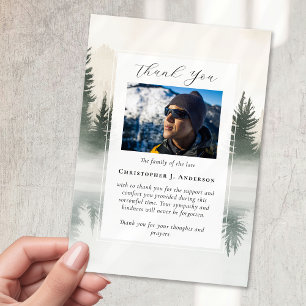 Carte De Remerciements Forêt Nature Photo Sympathy Funeral Memorial