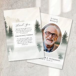 Carte De Remerciements Forêt Nature Photo Sympathy Funeral Memorial