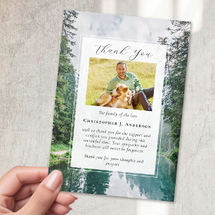 Carte De Remerciements Forêt Nature Photo Sympathy Funeral Memorial