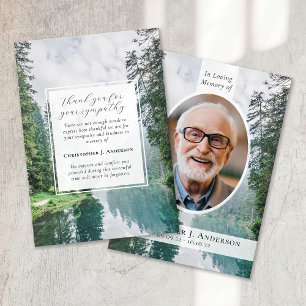 Carte De Remerciements Forêt Nature Photo Sympathy Funeral Memorial
