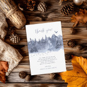 Carte De Remerciements Forêt neigeuse Bébé gris bleu Il fait froid dehors