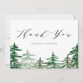 Carte De Remerciements Forêt Rustique Aquarelle Anniversaire de Bois (Devant)