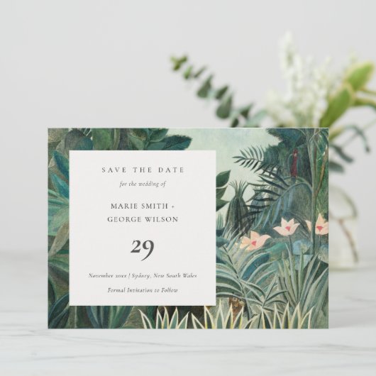 Carte De Remerciements Forêt Tropicale Exotique Rustique Enregistrer La C (Debout devant)