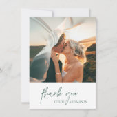 Carte De Remerciements Forêt verte classique Mariage élégant (Devant)