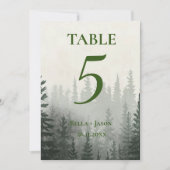 Carte De Remerciements Forêts romantiques MARIAGES thématiques Numéro de  (Devant)