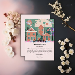 Carte De Remerciements Forever Accueil Pastel Coeurs Adoption Foster Douc