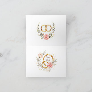 Carte De Remerciements Forever & Always - Anneaux Mariages romantiques Ar