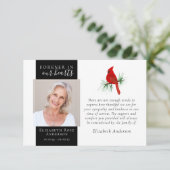 Carte De Remerciements Forever dans nos coeurs Cardinal Photo Sympathie (Debout devant)