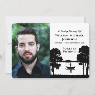 Carte De Remerciements Forever Fishing Custom Photo Funérailles commémora