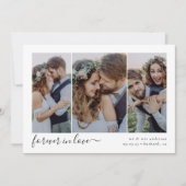 Carte De Remerciements Forever in Love Script Triptych Mariage photo (Devant)