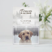 Carte De Remerciements Forever in our hearts Pet memorial custom (Debout devant)