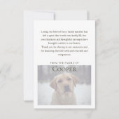 Carte De Remerciements Forever in our hearts Pet memorial custom (Dos)