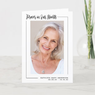 Carte De Remerciements Forever in Our Hearts Photo Sympathy Funeral Thank
