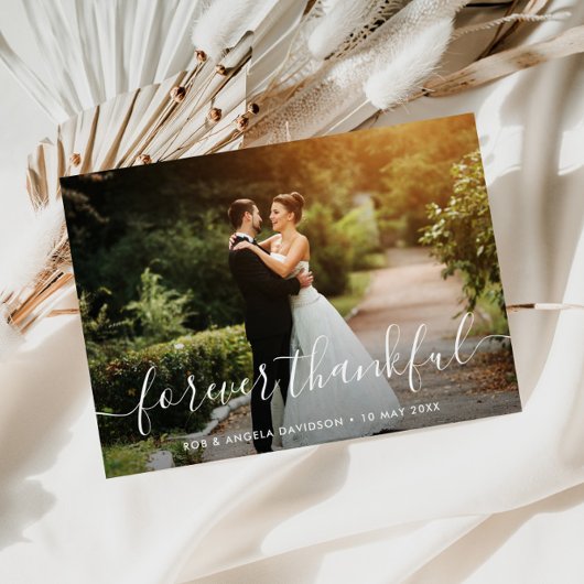 Carte De Remerciements Forever remercient tendance belle photo mariage