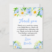 Carte De Remerciements Forget-Me-Nots and Daisies Floral Bridal Shower (Devant)