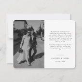 Carte De Remerciements Formal Classic Wedding Photo Rounded (Dos)