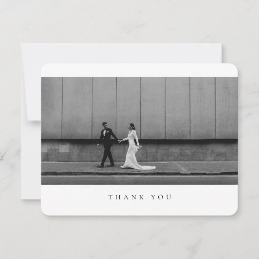Carte De Remerciements Formal Classic Wedding Photo Rounded (Devant)