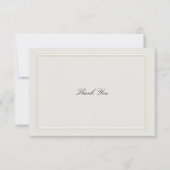 Carte De Remerciements Formal Modern Classic Elevated Frame Ecru Wedding (Devant)