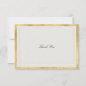 Carte De Remerciements Formal Modern Classic Elevated Gold Ecru Wedding (Devant)