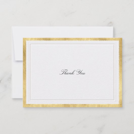Carte De Remerciements Formal Modern Classic Elevated Gold Pearl Wedding (Devant)