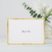 Carte De Remerciements Formal Modern Classic Elevated Gold Pearl Wedding (Debout devant)
