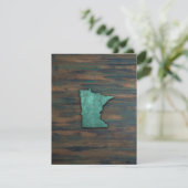 Carte De Remerciements Forme de Minnesota Turquoise Russe (Debout devant)