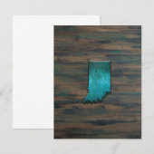 Carte De Remerciements Forme d'état Indiana Turquoise (Devant / Derrière)