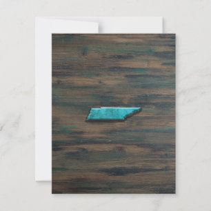 Carte De Remerciements Forme Tennessee Turquoise