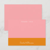 Carte De Remerciements Formes géométriques simples Fête des mariées rose (Devant / Derrière)