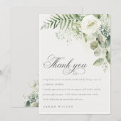 Carte De Remerciements Fougère Eucalyptus Verdure Feuillage Mariage (Devant / Derrière)