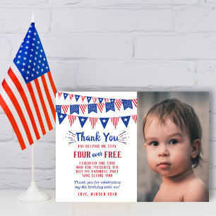 Carte De Remerciements Four Ever Free ! Photo de 4 ans pour le 14 juillet