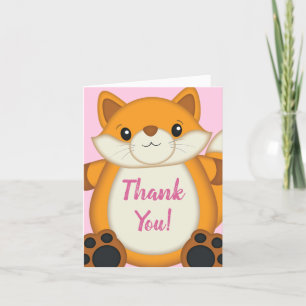 Carte De Remerciements Fox Baby shower rose