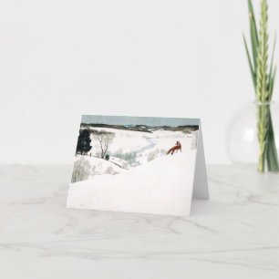 Carte De Remerciements Fox dans la neige, 1935 par Newell Convers Wyeth