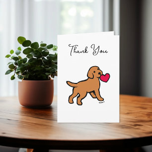 Carte De Remerciements Fox Red Labrador Chiot avec un coeur