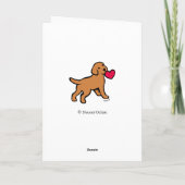 Carte De Remerciements Fox Red Labrador Chiot avec un coeur (Dos)