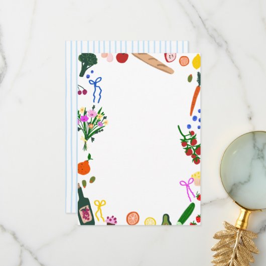 Carte De Remerciements FRAÎCHEMENT SORTI DU MARCHÉ Douce Fête de Mariage  (Devant/Arrière en situation)