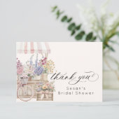 Carte De Remerciements Frais débarqués du Marché Chariot de Fleurs Enterr (Debout devant)