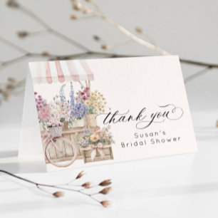 Carte De Remerciements Frais débarqués du marché Fleur Chariot Enterremen