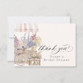 Carte De Remerciements Frais sortis du Marché Chariot de Fleurs Réception (Devant)