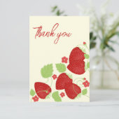 Carte de remerciements fraise (Debout devant)