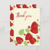 Carte de remerciements fraise (Devant / Derrière)