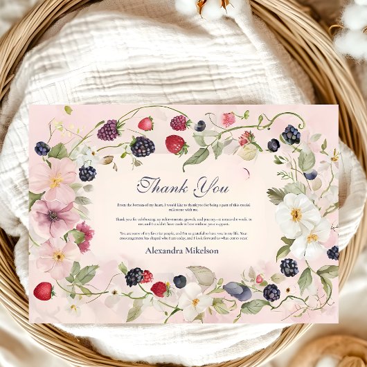 Carte De Remerciements Fraise Berry 1ère fête d'anniversaire