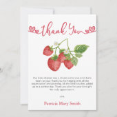 Carte De Remerciements Fraise Berry été Baby shower doux (Devant)