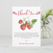 Carte De Remerciements Fraise Berry été Baby shower doux (Debout devant)