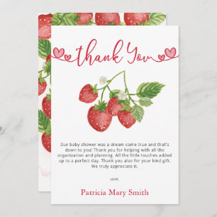 Carte De Remerciements Fraise Berry été Baby shower doux