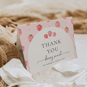Carte de remerciements fraise   Berry Merci