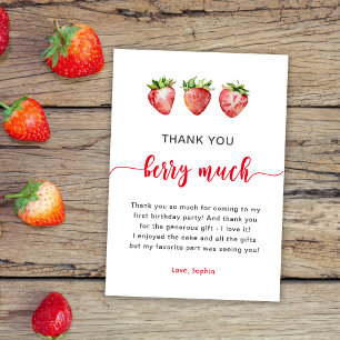 Carte De Remerciements Fraise Berry Much