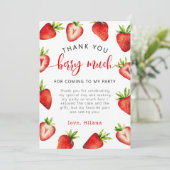 Carte De Remerciements Fraise Fille Anniversaire Berry beaucoup (Debout devant)